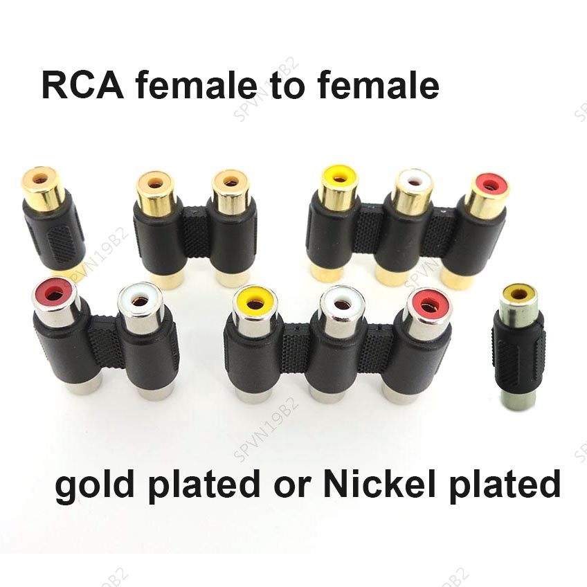 Đầu Nối RCA 2rca 3rca Nữ Sang RCA 2rca 3rca Nữ AV Khớp Nối Mạ Vàng adapter Cắm Ổ Cắm Chuyển Đổi VN19