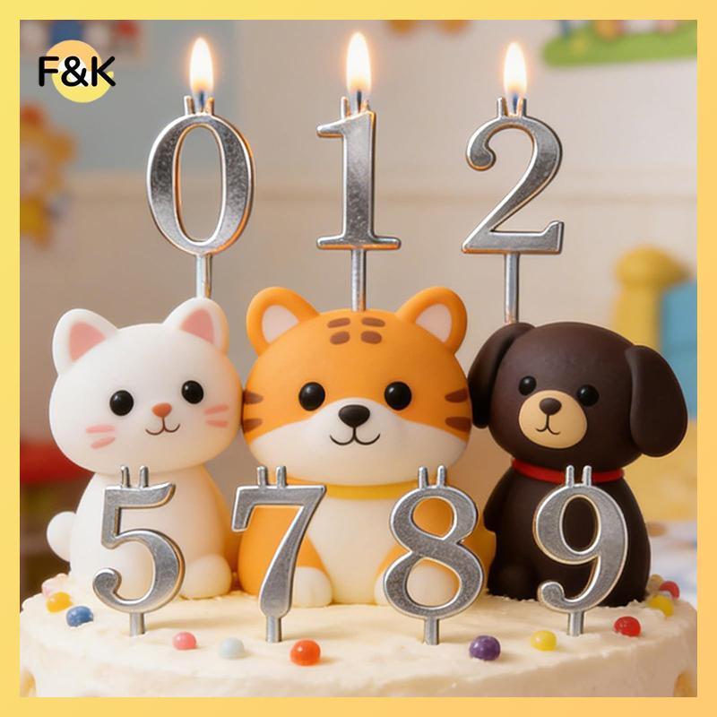 F & K Sinh Nhật Candlesti Set 0-9numbers Chúc Mừng Sinh Nhật Bánh Topper Kim Loại Bánh Cưới Topper C