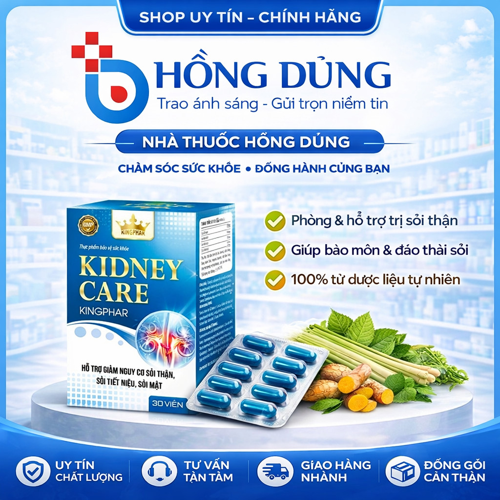 KIDNEY CARE-KINGPHAR (Hỗ trợ giảm nguy cơ Sỏi Thận,Sỏi Mật...)