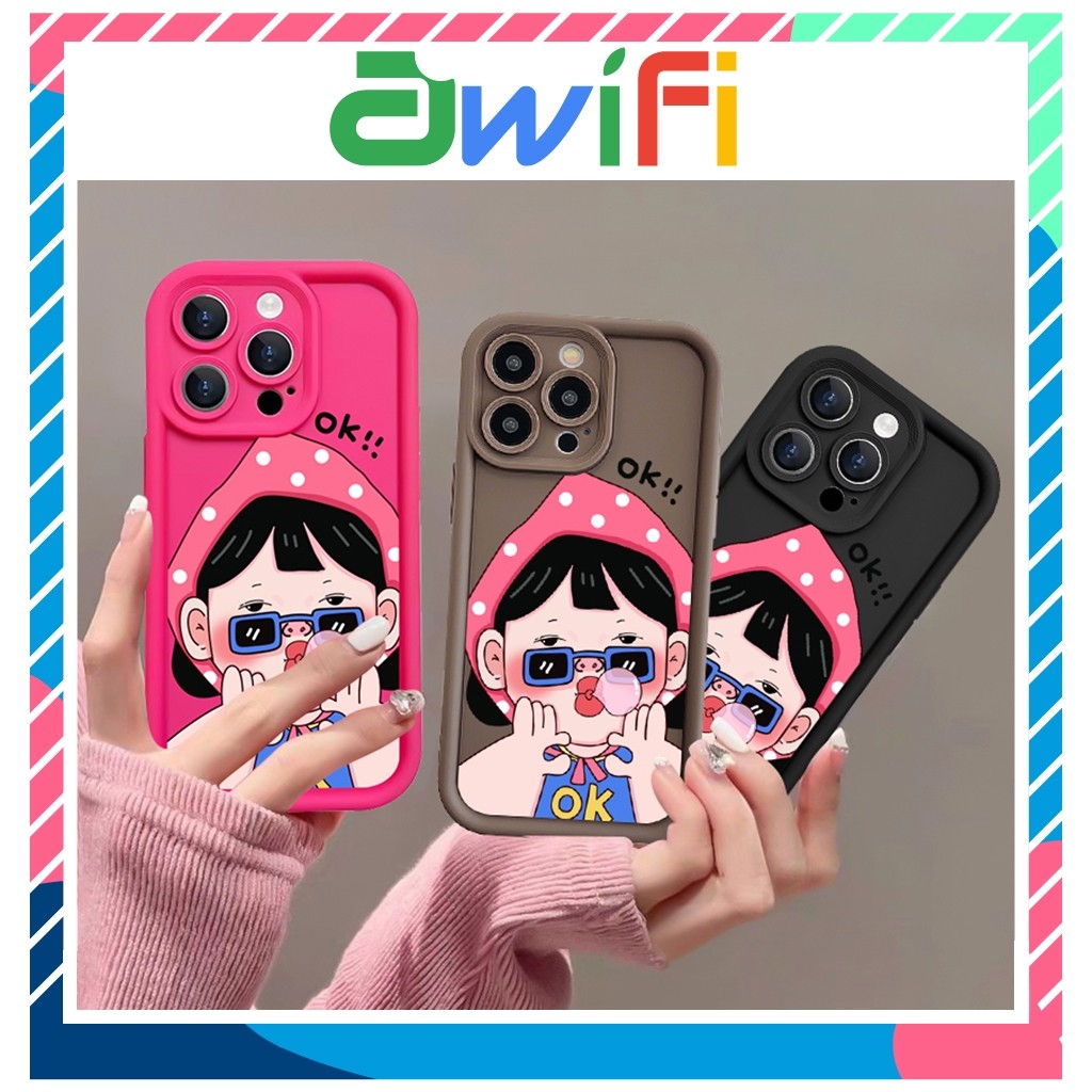 Ốp lưng iphone camera viền cao girl ok 6/6s/6plus/7/8/plus/x/xs/11/12/13/14/15/pro/max/plus/promax -