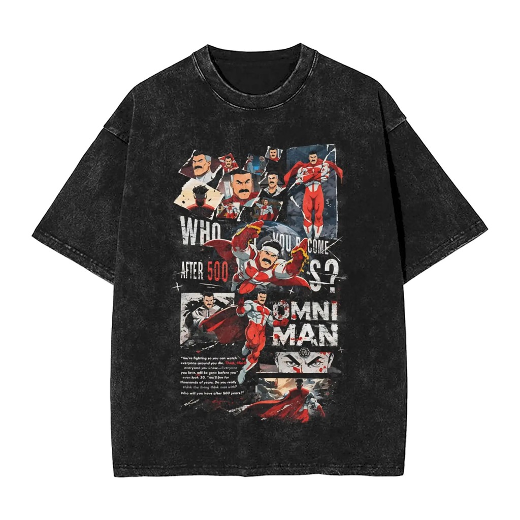 Áo thun ngắn tay cotton 100%, họa tiết Omni Man