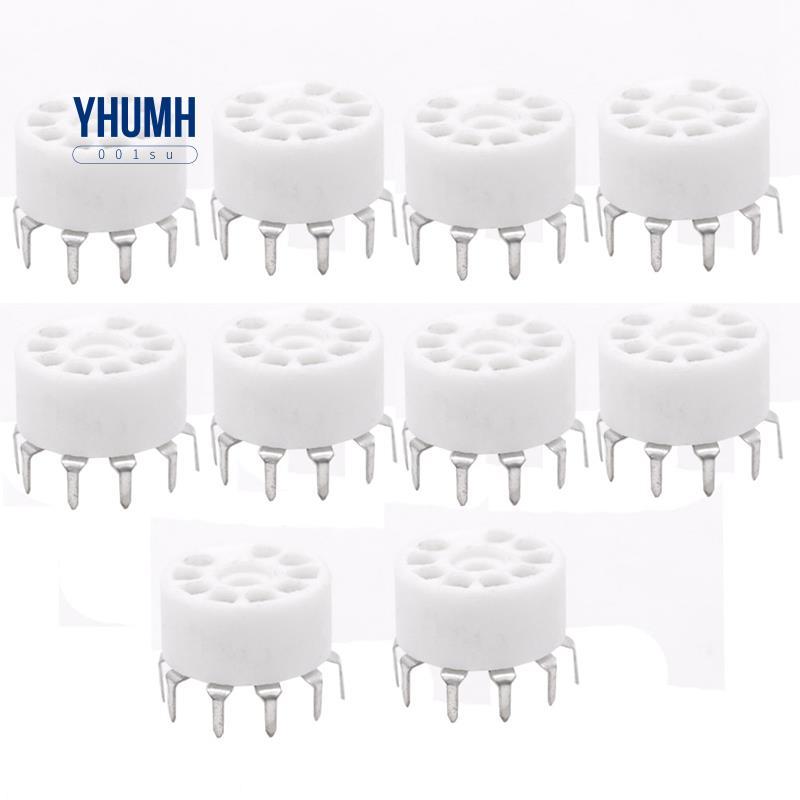 10 Chiếc 9 Pin Ống Ổ Cắm Cho 12AX7 12AT7 12AU7 6DJ8 ECC82 5670 6922 Hifi Âm Thanh Vintage AMP Bạc