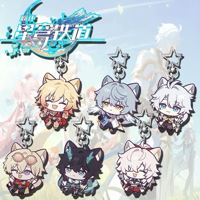 Hot Phainon Honkai：Star Rail Anime Q-Version Star KeyChain Key Chain Bag Pendant Kawaii Acrylic Mini