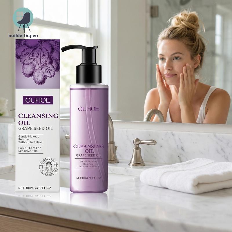 Bg Dầu tẩy trang hạt nho cho mặt Tẩy trang sâu Mặt Nhẹ nhàng NonGreasy Hydrating Nuôi dưỡng da để sử