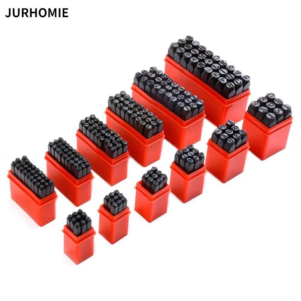 JURHOMIE Letter & Number Stamp Punch, Steel With Plastic Digital Letter Stamp, Stamping Tools 3-12.5