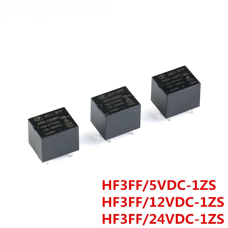 5 Cái 10A Rơle HF3FF - JQC - 3FF - 5VDC - 1ZS 12VDC -1ZS 24VDC-1ZS (551) 5Pin DIP5 HF- JQC-3FF - Rơl