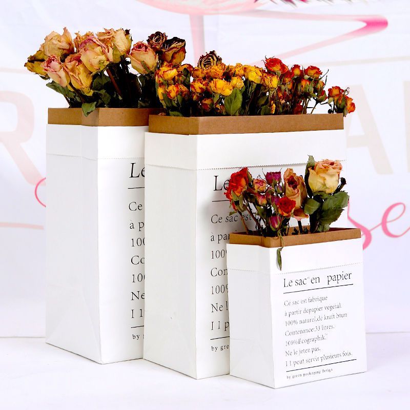 Kraft Túi Quà Tặng Chính Hãng Bắc Âu Tối Giản Túi Giấy Kraft Bảo Quản Gói Túi Giấy Lớn Hai Mặt Giấy 