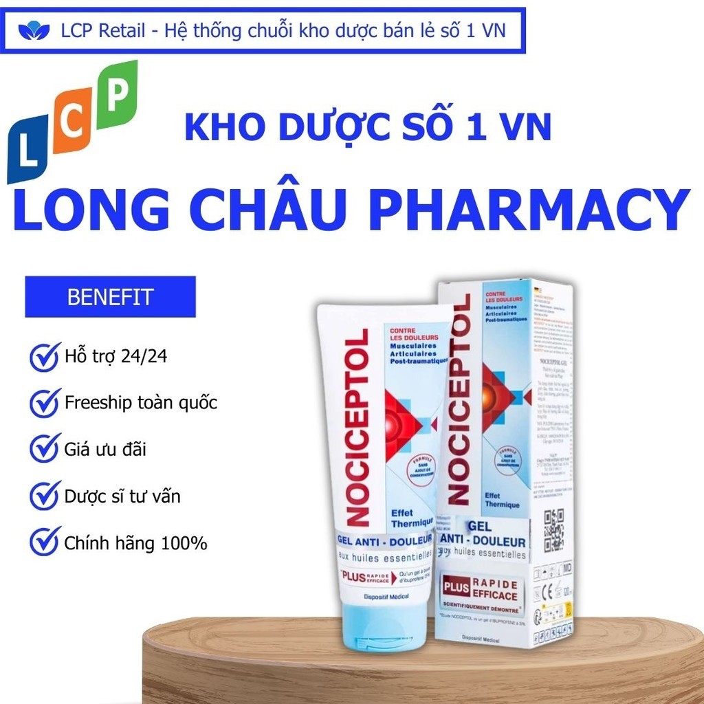 Gel bôi ngoài da Nociceptol Gel Anti-Douleur Polidis hỗ trợ giảm đau, nhức, mỏi cơ (120ml)