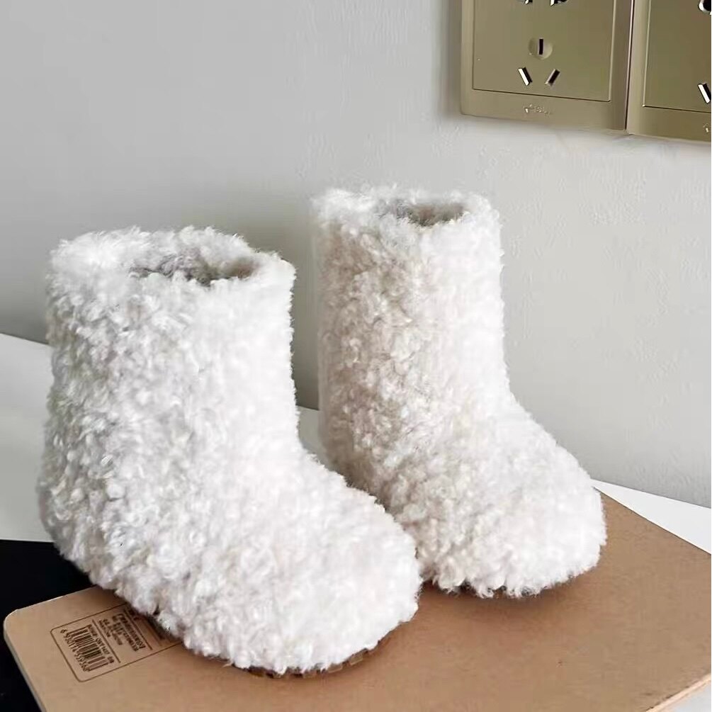 bốt lông cho bé gái bốt cho bé gái Bốt lông trẻ em phong cách Hàn Quốc bốt đi tuyết dày dặn lót lông