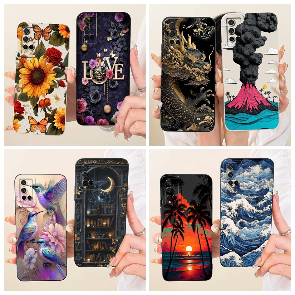 Dành Cho Huawei Nova 5T Ốp điện thoại Honor 20 YAL-L21 YAL-L61 YAL-L71 Thời Trang Sơn Kẹo Silicon Ốp