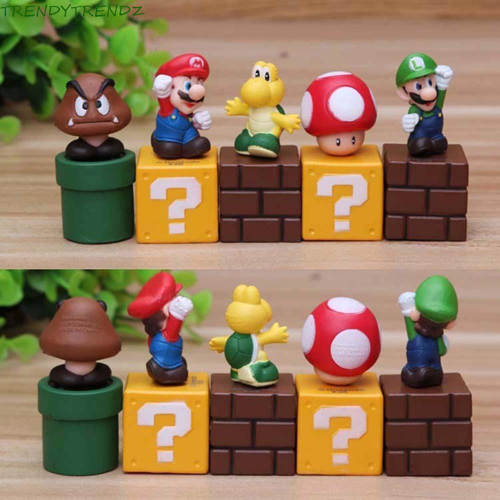 TRENDYTRENDZ Hình Đồ Chơi PVC Để Bàn Trang Trí Đồ Chơi Trẻ Em Nấm Dễ Thương Mario Super Mario Bros.