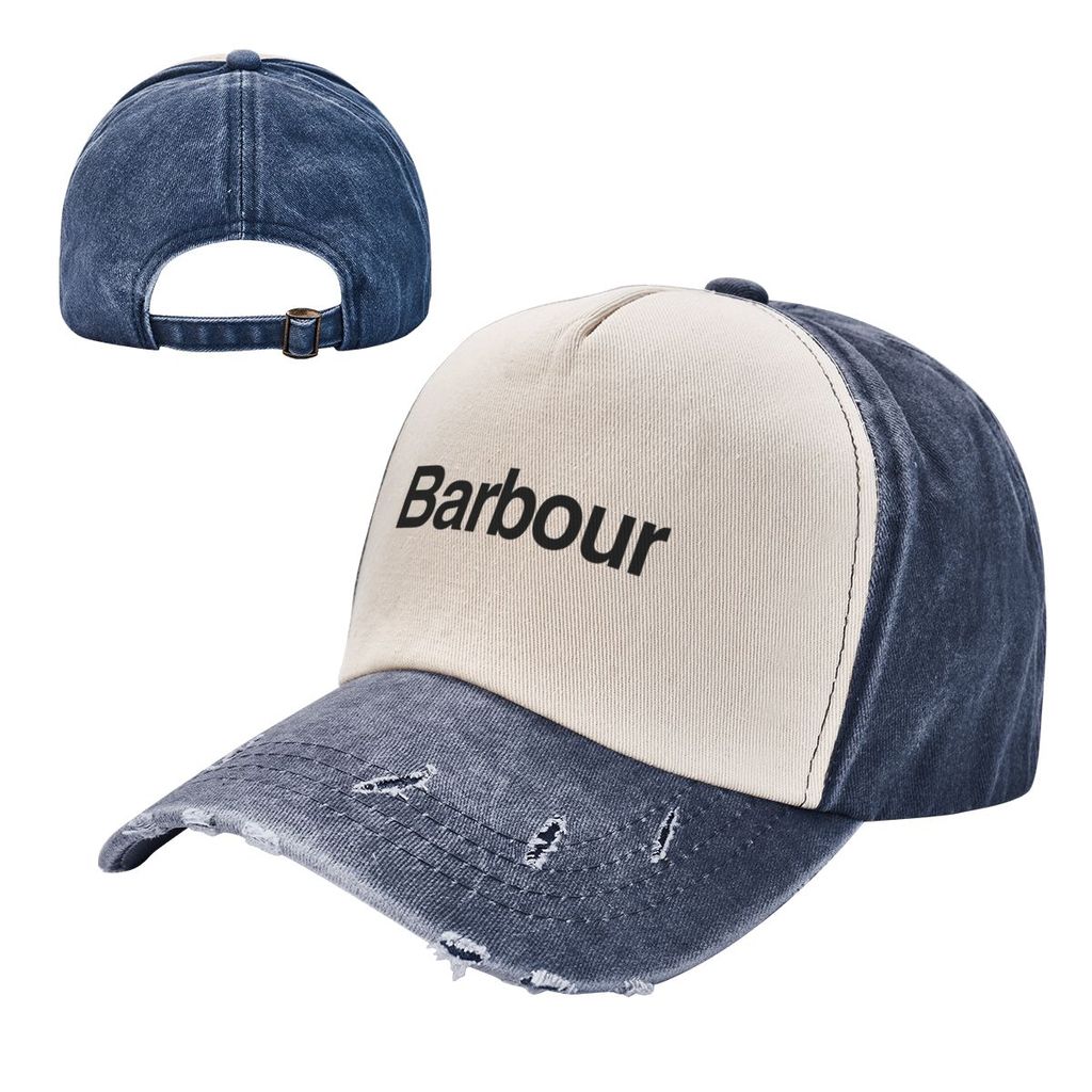 Mới Barbour Cowboy Màu Sắc Tương Phản Mũ Rửa Người Lớn Mũ Cao Bồi Mũ Cũ 100% Cotton Cong Vành Mũ Chố