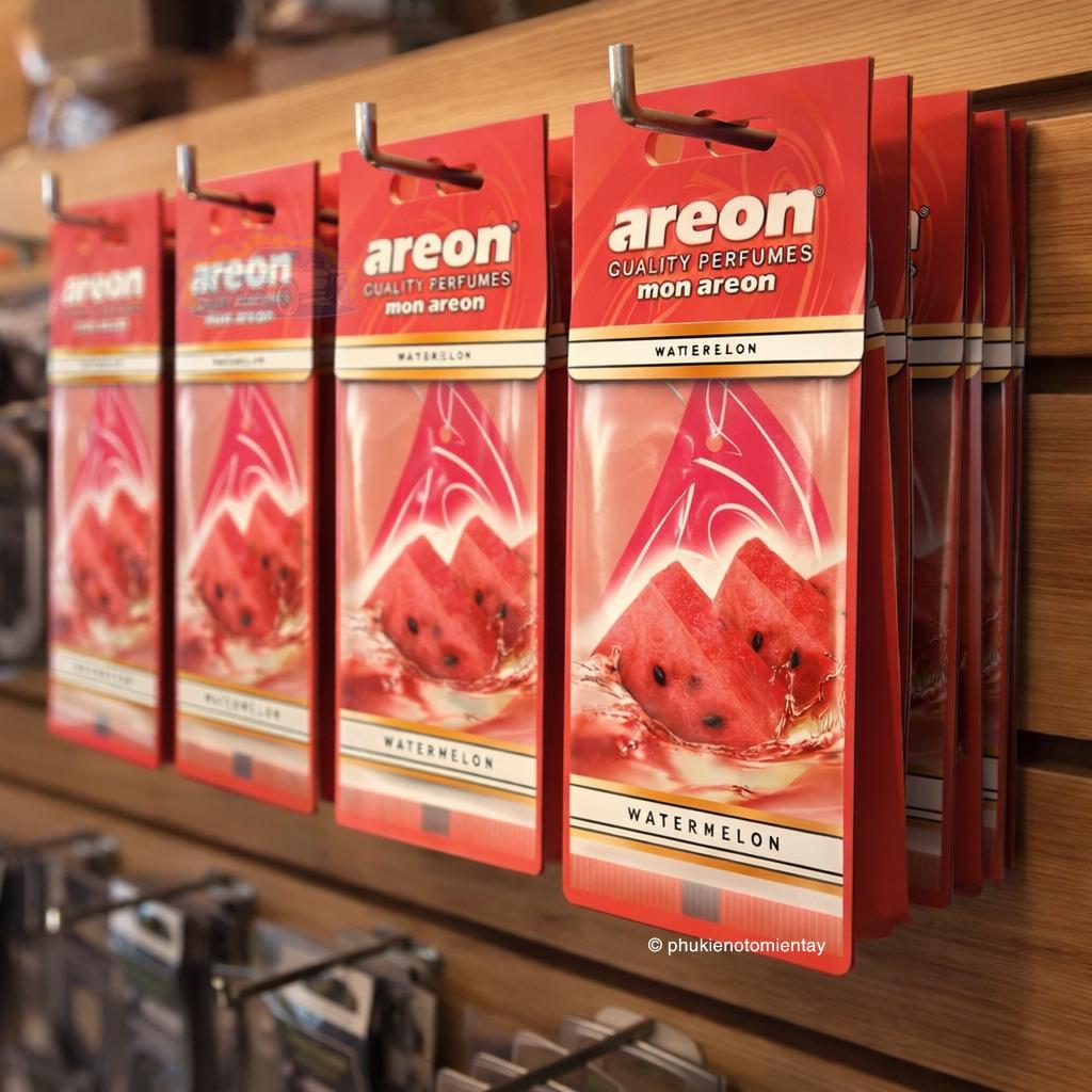 Areon Combo 5 Cái Lá Thơm Treo Xe Ô Tô Hương Dưa Hấu Khử Mùi Tốt Trang Trí Nội Thất Xe Hơi Nhập Khẩu Chính Hãng 5