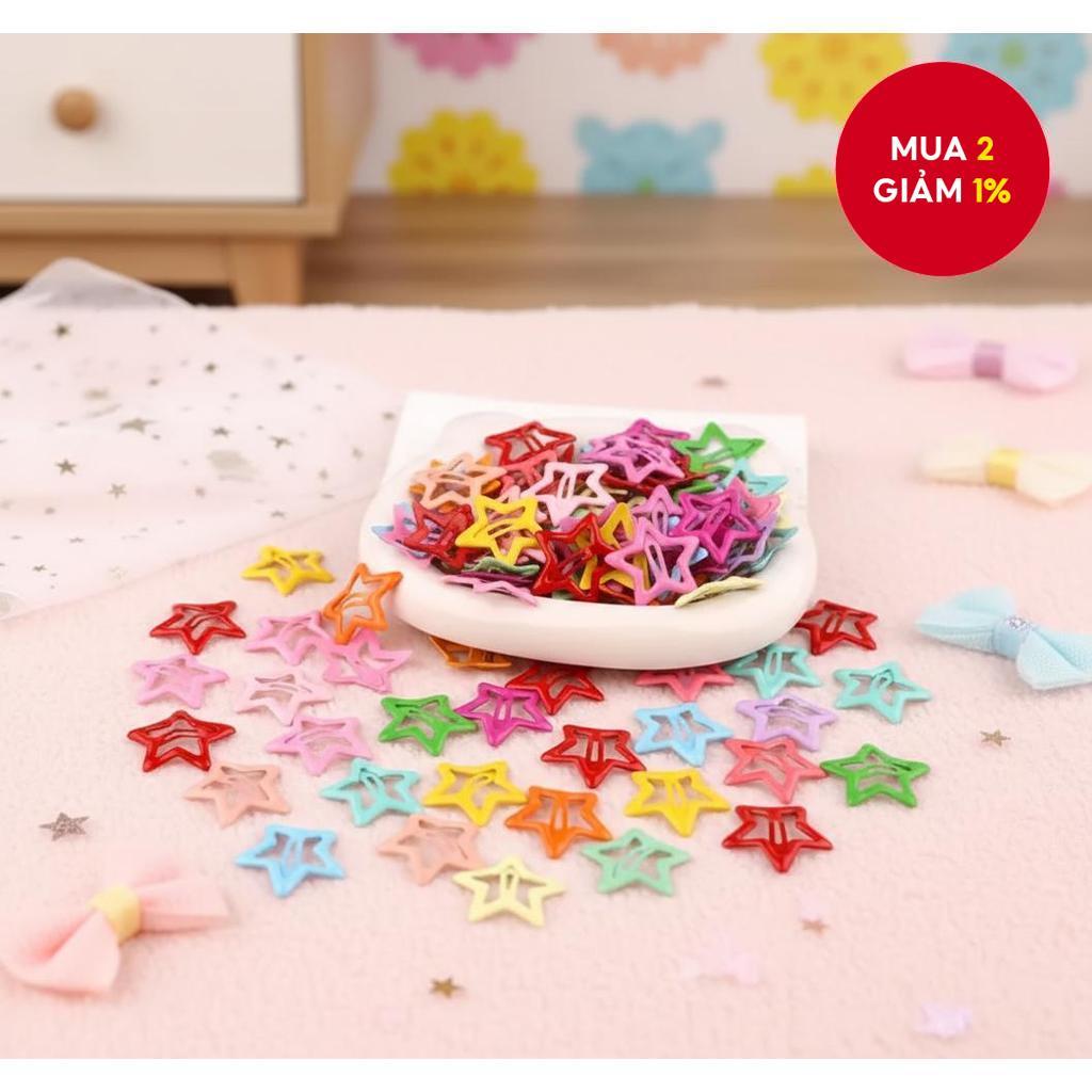20 cái kẹp tóc hình sao màu kẹo cho nữ, phụ kiện tóc mái và tóc em bé