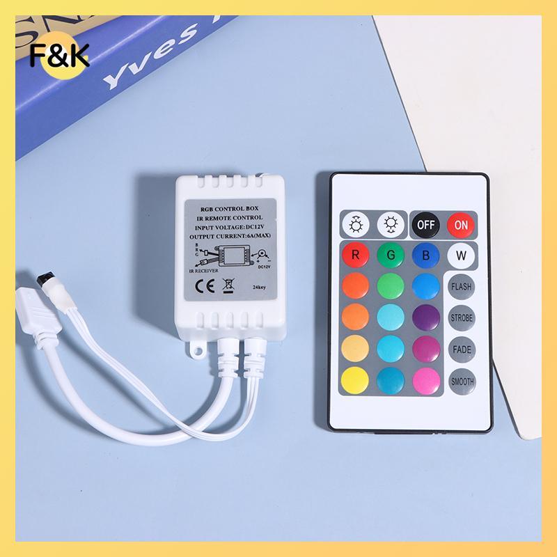 Bộ Điều Khiển Led F & K 24 Phím LED IR RGB Hộp Điều Khiển 1 Đến 2 Bộ Điều Khiển IR Điều Khiển Từ Xa 