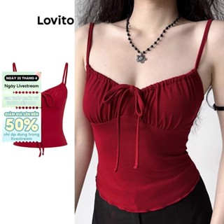  Lovito Áo Ba Lỗ Buộc Dây Phía Trước Cho Ngày Lễ Giáng Sinh Mùa Hè Thường Ngày Dành Cho Nữ L95ed508  nhiều Màu  