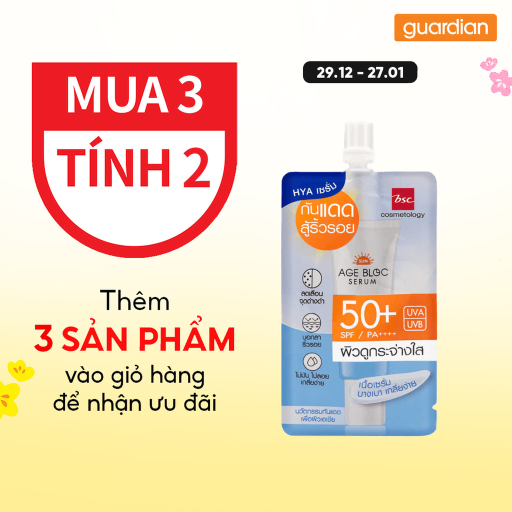Tinh Chất Serum Chống Nắng Minisize BSC Age Bloc SPF 50+ PA++++ 7G | Guardian Việt Nam