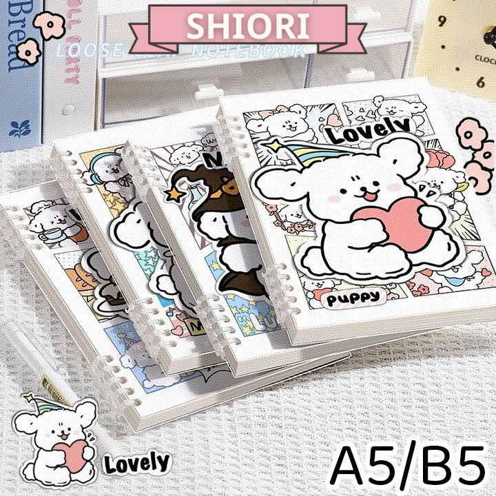 Sổ Còng B5 MUYUAN 120 Trang 80gsm – Thay Giấy, Puzzle Puppy Dễ Thương