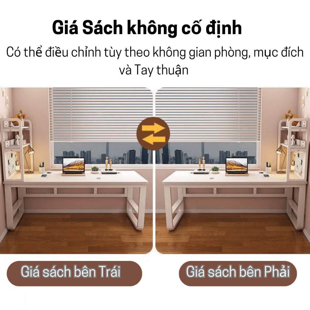 Bàn làm việc để PC, Bàn học tập chân U uốn cong sơn tĩnh điện, Mặt MDF 15mm, chịu tải 250kg. DS Future | BigBuy360 - bigbuy360.vn