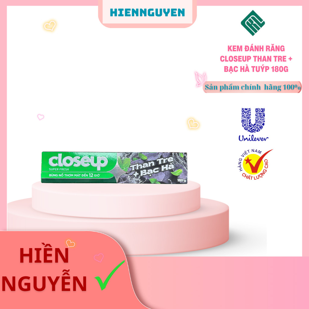 Kem đánh răng Closeup Than tre + Bạc Hà tuýp 180g
