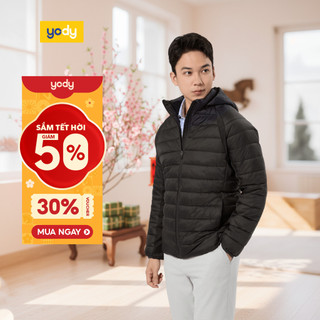 Áo phao nam YODY phối nỉ 4S pro Siêu ấm Siêu nhẹ Siêu gọn Siêu Thoải mái PHM7005 