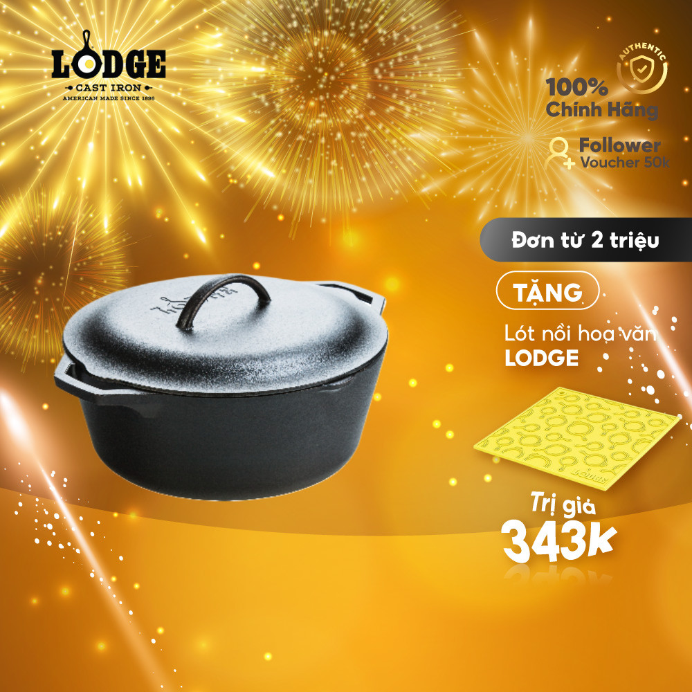 Lodge - Nồi gang - 25.7cm - 4.73L