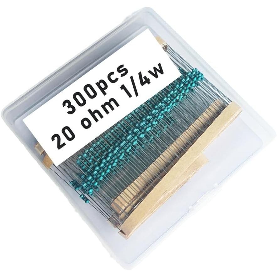 20 1 / 4W, 20R1 / 4W, 20 ohm, 20 R 1 / 4W, 20Ωresistor, Điện trở 20 ohm, Điện trở kim loại 20 ohm, Đ