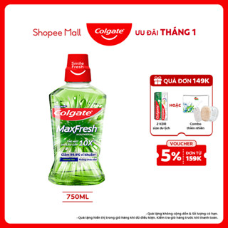  Nước súc miệng Colgate Maxfresh the mát dài lâu gấp 10X - diệt 99,9% vi khuẩn - 750ML 