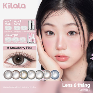  Kính áp tròng Kilala màu đen Strawberry Pink Wind Yay Brown  Wild Fruit Brown lens cận 6 tháng DIA 14.2mm có độ  0-7  1 cặp. 