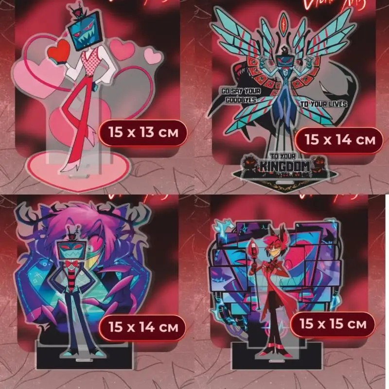 Standee Hazbin Hotel Mô Hình Mica Acrylic Alastor Vox Trang Trí Bàn Học Phụ Kiện Anime Quà Tặng Hazb