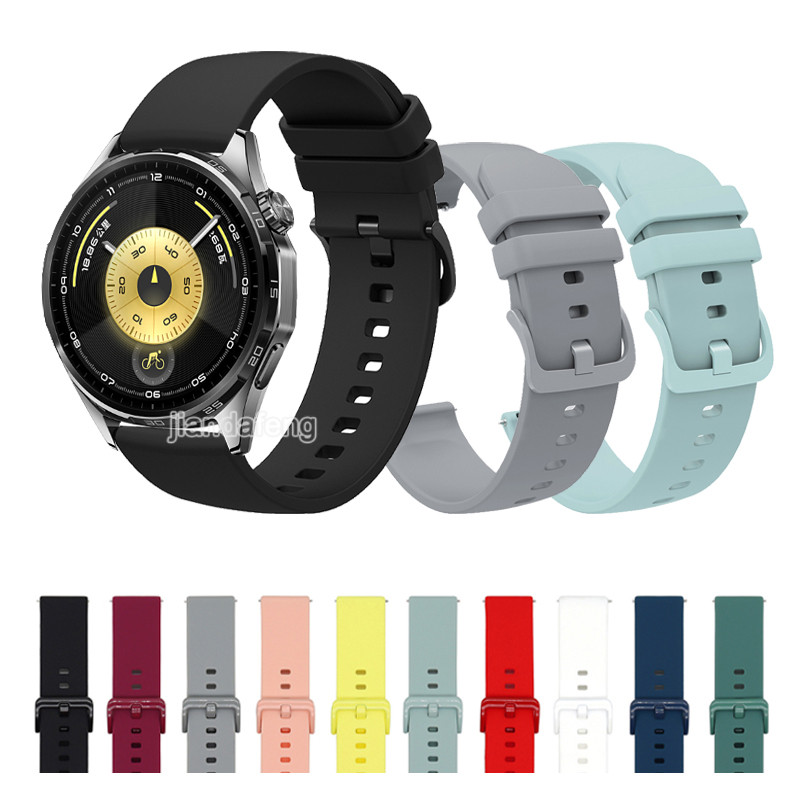 Dây đeo đồng hồ silicon màu trơn đơn giản cho Huawei Watch GT6 GT5 GT4 46mm 41MM GT5 pro GT3 Pro 46m