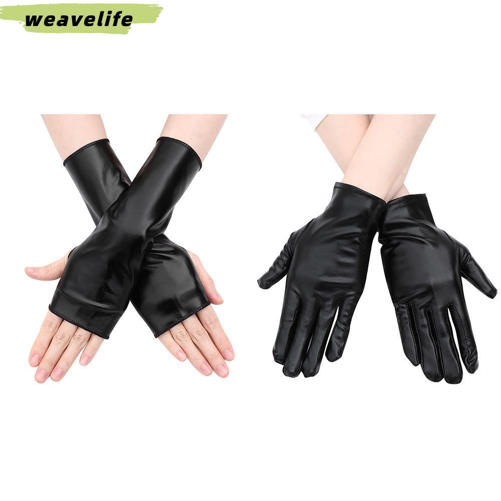 Găng tay da WEAVELIFE Gothic PU Mittes Gothic Punk Dress Up