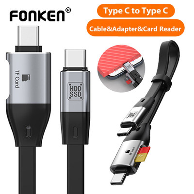 Fonken Type-C sang Type-C Đầu đọc thẻ TF Bộ chuyển đổi cáp Đĩa cứng Sạc nhanh Chuyển dữ liệu Bộ chuyển đổiOTG