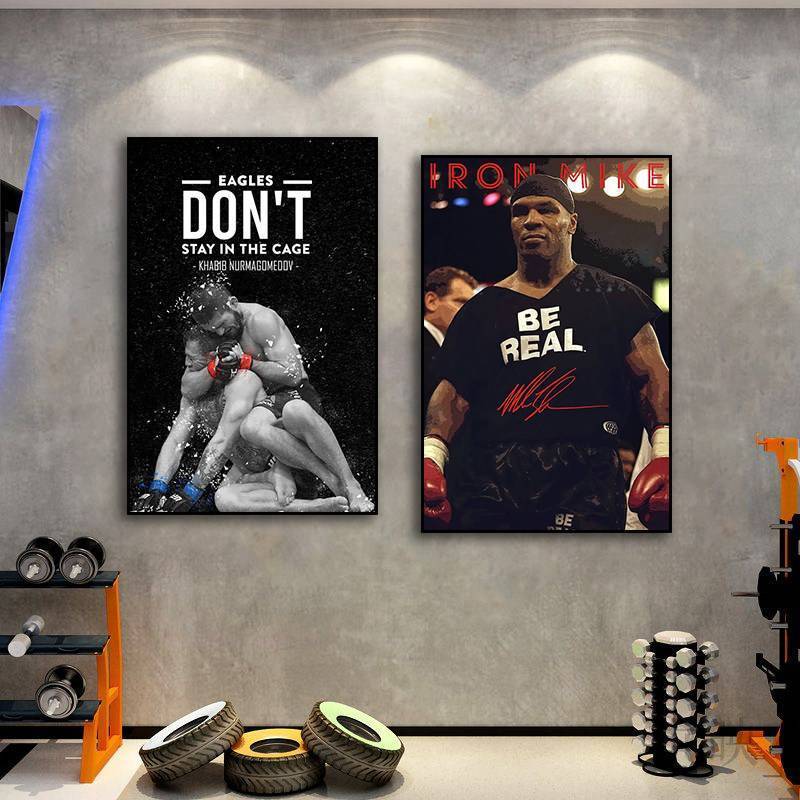 Mike Tyson Boxing Poster Canvas Painting No Frame, Inspirational Martial Arts Gym Wall Art for Fight