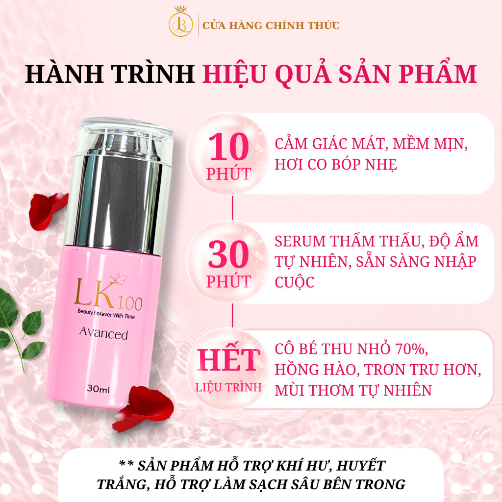 Gel se khít làm hồng vùng kín LK100 30ml | Khử Thâm, Làm Hồng Se Khít X2 lần với Serum LK100 Nữ