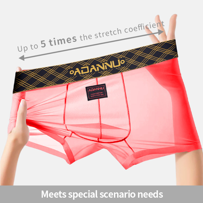 [ADANNU] Quần Lót Nam Boxer Phong Cách Mới từ Ice Silk Mỏng, Thoáng Khí, Màu Trơn - AD40