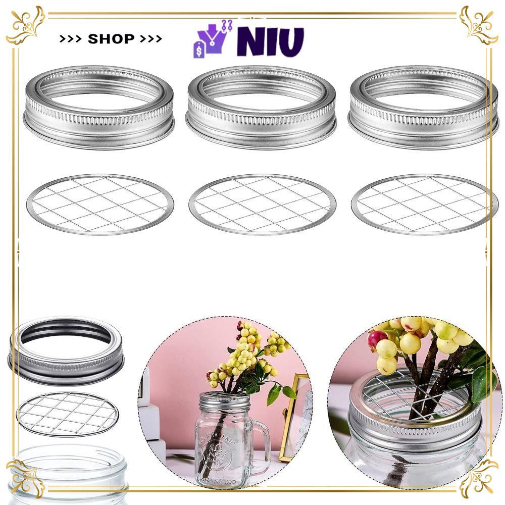 NIU 1 Nắp Bình Hoa Mason, Có Lưới Vuông Chèn Mason Lưới Hoa Tổ Chức Nắp, Nắp Tổ Chức Bền Tiết Kiệm K