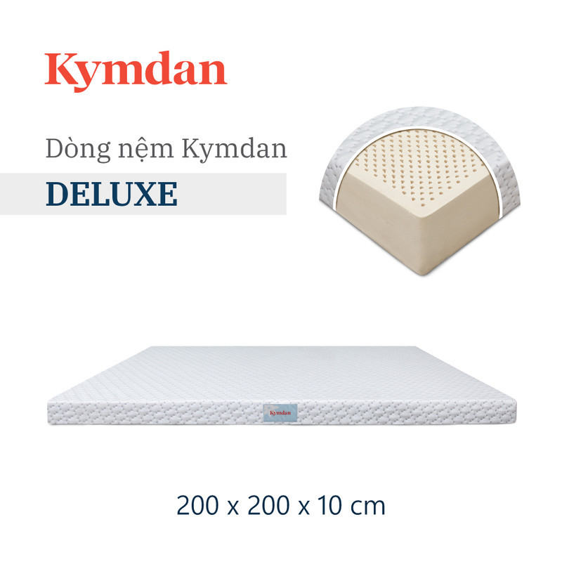 Nệm cao su thiên nhiên Kymdan Deluxe 200 x 200 x 10cm