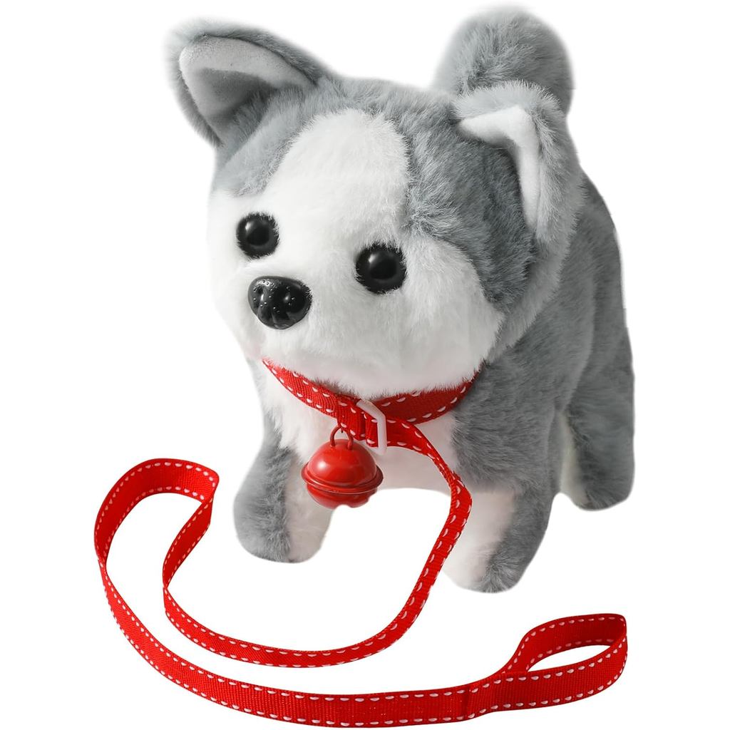 PlushHuskyToyPuppyElectronicInteractive-Walking, Barking, TailWing, Co GiãnCompanionAnimalforKidsTud