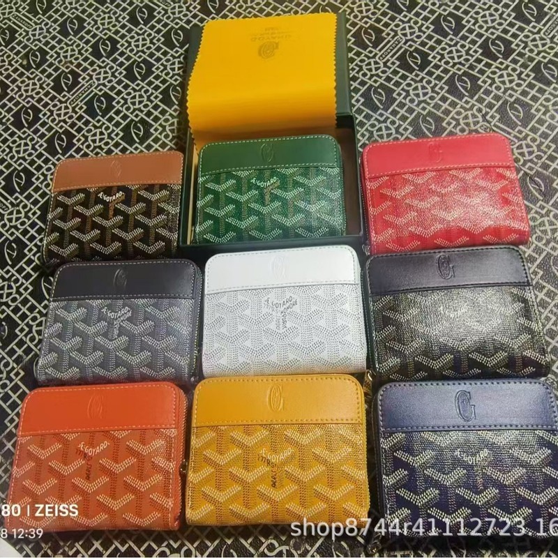 2025 Phong Cách Mới Goyard Goyard Phong Cách Mới Ví Kéo Đơn Răng Chó Y In Chữ Ví Đựng Tiền Xu