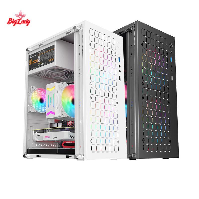 SHNGki Micro ATX / ITX Trong Suốt DIY PC Case Kính Desktopputer Case HDD + SSD ATX Power Supply 250m