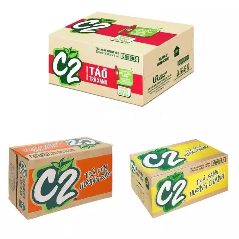 Thùng 24 Chai Nước Trà Xanh C2 225ml Đủ Vị ( AN TÂM MART 151)