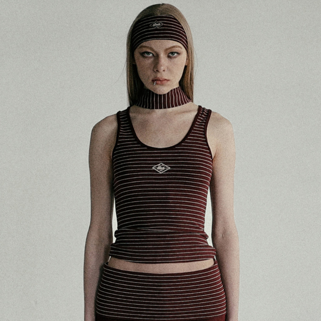 Badblood American Style Striped Soft Base Layer Striped Tank Top Hot Girl Casual Sports Slim Fit Yog