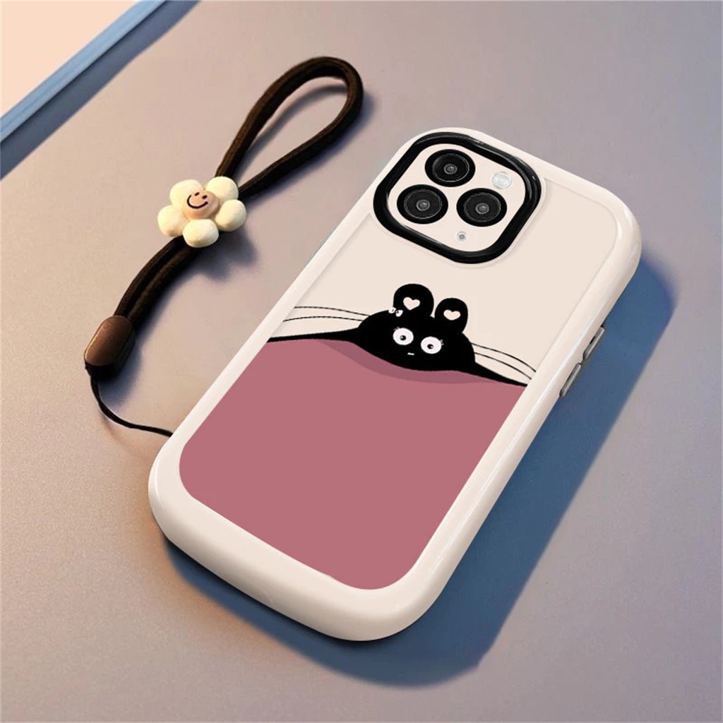 Ốp lưng điện thoại có dây đeo IPhone 11 17 16 14 12 13 15 PRO MAX 7 8 14 15 Plus XR XS MAX Cute Cat 