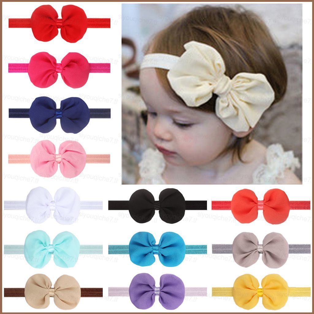 SY Sơ Sinh Ngọt Nơ Đầu Cho Bé Gái Trẻ Sơ Sinh Turban Tóc Mềm Màu Mũ Cho Trẻ Em Bonet Cho Bé A