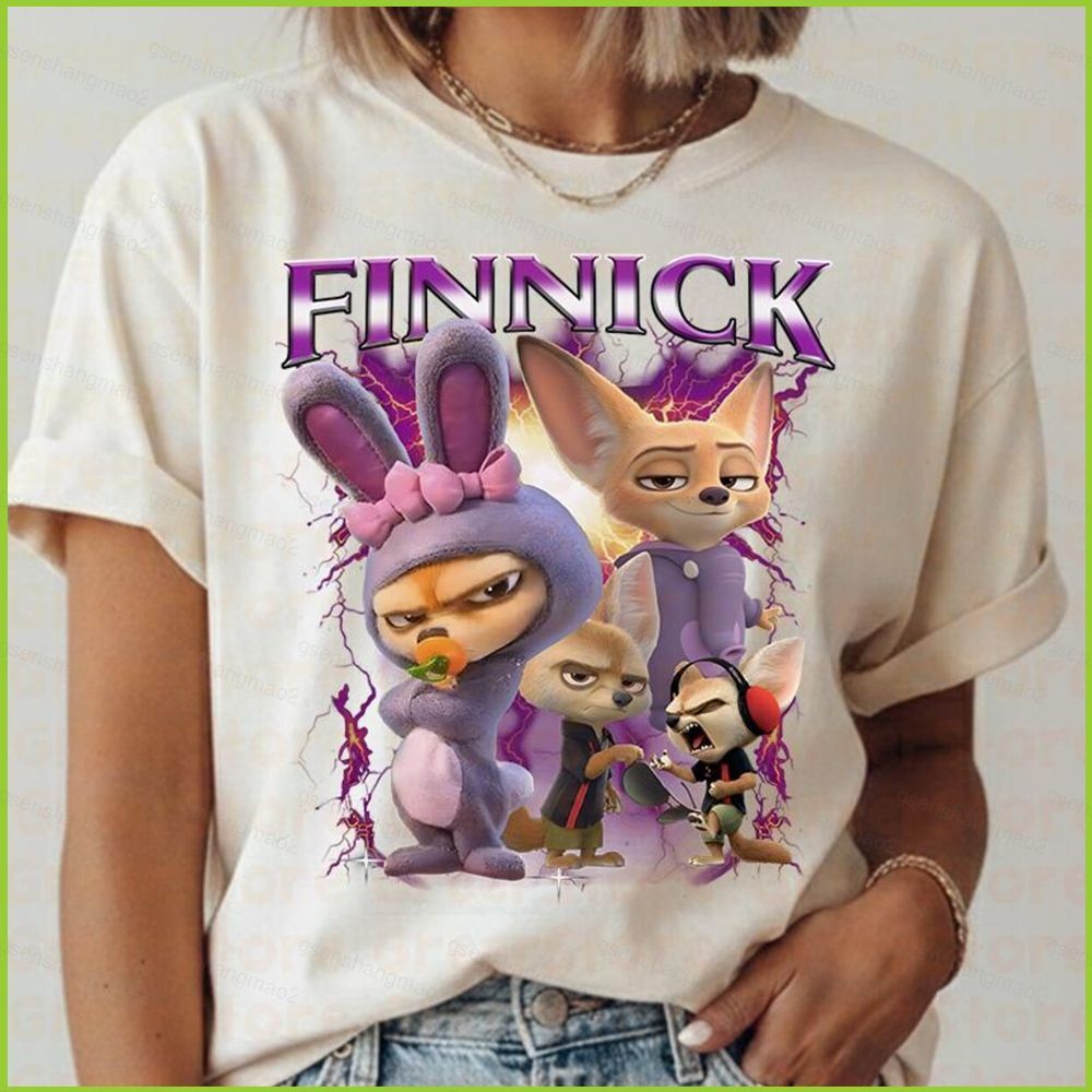 Áo Thun Nhân Vật Finnick Zootopia 2, Style Vintage 90s, Phù Hợp Cho Chuyến Đi Gia Đình Đến Disneylan