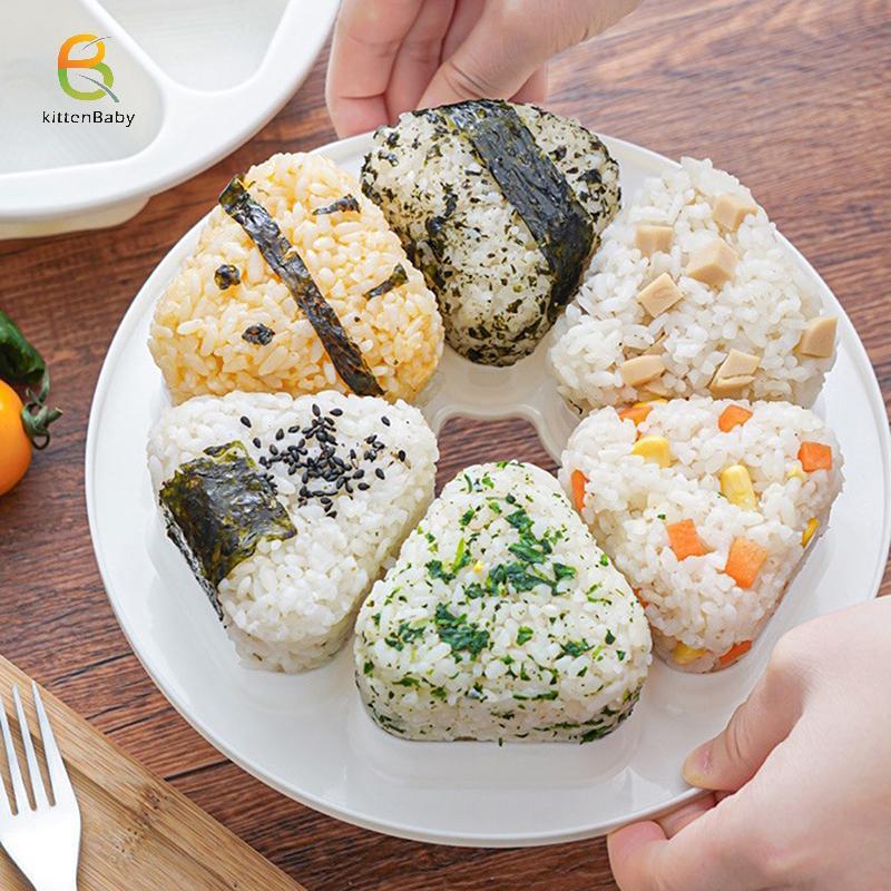 [Baby-t] Khuôn Sushi DIY Bữa Trưa Tam Giác Cơm Bóng Hộp Cơm Cơm Hành Quả Bóng Cơm Báo Chí Thực Phẩm 