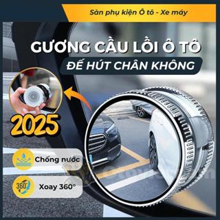 Cặp 2 gương cầu lồi ô tô, xoay  độ, xóa điểm mù, đế hút chân không guong  cauloixoay 360