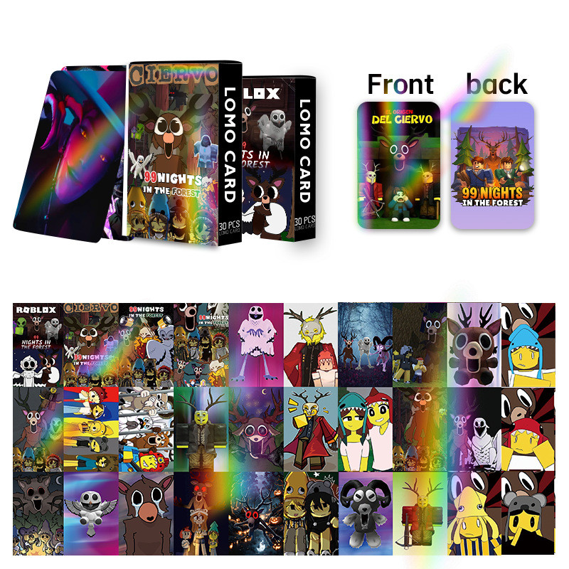 30 Chiếc Trò Chơi Manhwa 99night Trong Rừng Nhân Vật Laser Lomo Cards Stitch Pokemon Sanrio Hoạt Hìn