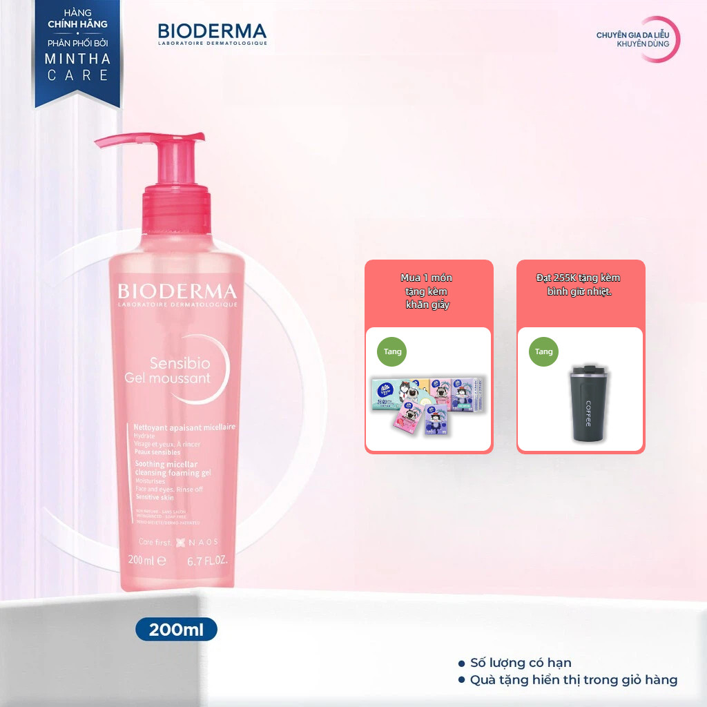 Bioderma Sensibio Gel Moussant Foaming Facial Cleanser for Sensitive Skin - 200ml